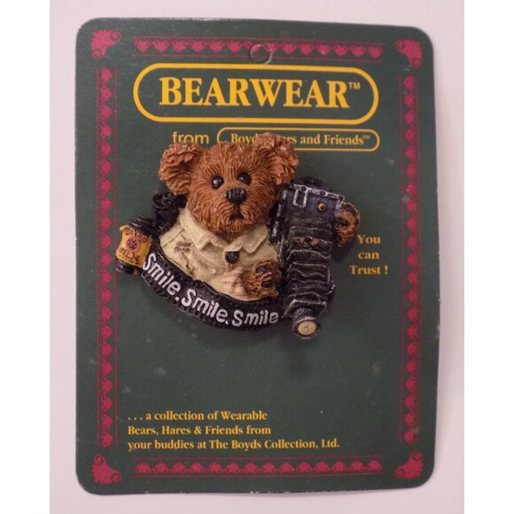 Bearwear Jewelry - Boyds Bears Bearwear Brooch Lapel Pin 1995 Camera Flash Bear Vintage - 26115